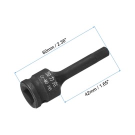 sourcing map 2 Pcs 3/8" Drive x H6(6mm) Impact Hex Bit Socket, Metric 2.36" Length, CR-MO Steel Use with Impact Drivers or Hand Ratchets