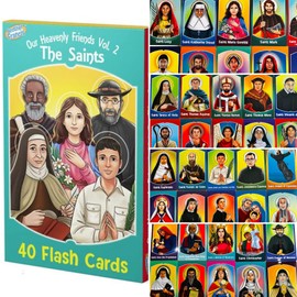 Brother Francis Volume 2: 40 Large Patron Saint Flash Cards with Modern Illustrations – Catholic Educational Gift for Kids & Adults – Faith Based Home School Bible Study Aid