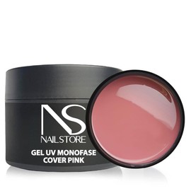NAILSTORE UV LED Gel Single Phase Cover Pink Medium Density Self Levelling Camouflage Easy Processing Suitable for Refill and Extension with Card (100g)