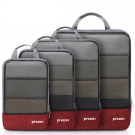 Prezon Compressible Packing Cubes for Organising Your Travel Luggage, Compression Packing Cube, Packing Bags Set & Luggage Organiser for Backpack & Suitcase
