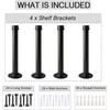 OVOV Black Industrial Pipe Shelf Brackets Heavy Duty Pipe Floating