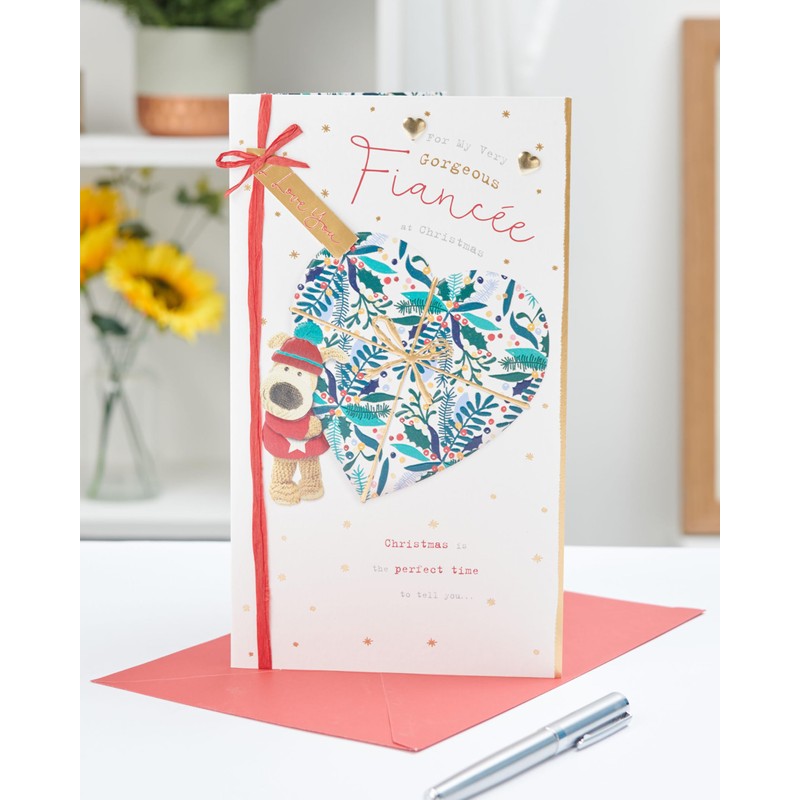 Boofle Embellished My Very Gorgeous Fiancée Cuddly Cute Christmas Greeting