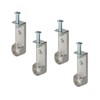 Gedotec Ceiling Wardrobe Rail Bearing, Pack of 4 Clothes Rail