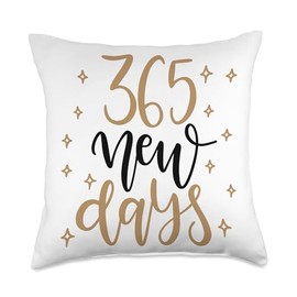 365 New Days Calendar Year Cute Gift Awesome Nice 365 New Days Throw Pillow, 18x18, Multicolor