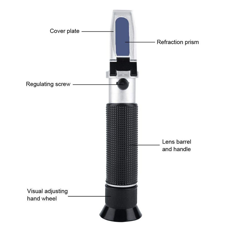 Salinity Refractometer, 0-100% Handheld Salinometer with Temperature Compensation Salinity Meter
