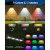 JOFIOS Fence Lights Solar Powered 12 Pack, Warm White, Cool