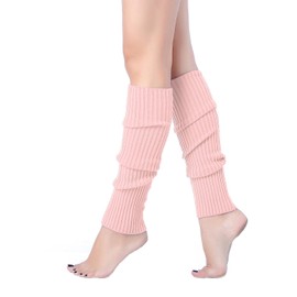 v28 Women Juniors 80s Eighty's Ribbed Leg Warmers for Party Sports (Pink)
