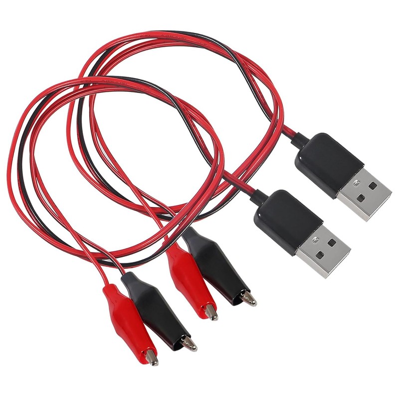 8PCS USB to Alligator Clip Adapter Cable Male USB to
