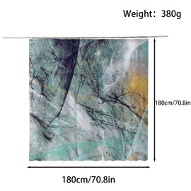FAIRYGATE Blue Shower Curtain Marble Shower Curtains Abstract Luxury Modern Waterproof Bathroom Bath Curtains With 12 Hooks 180 x 180 cm B9019