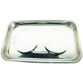 Dapetz ® Rectangle Magnetic Parts Tray Stainless Steel Dish Nut & Bolt Sockets Screws Tools Holder Collector 140mm X 240mm(5.5""X9.5"") Silver