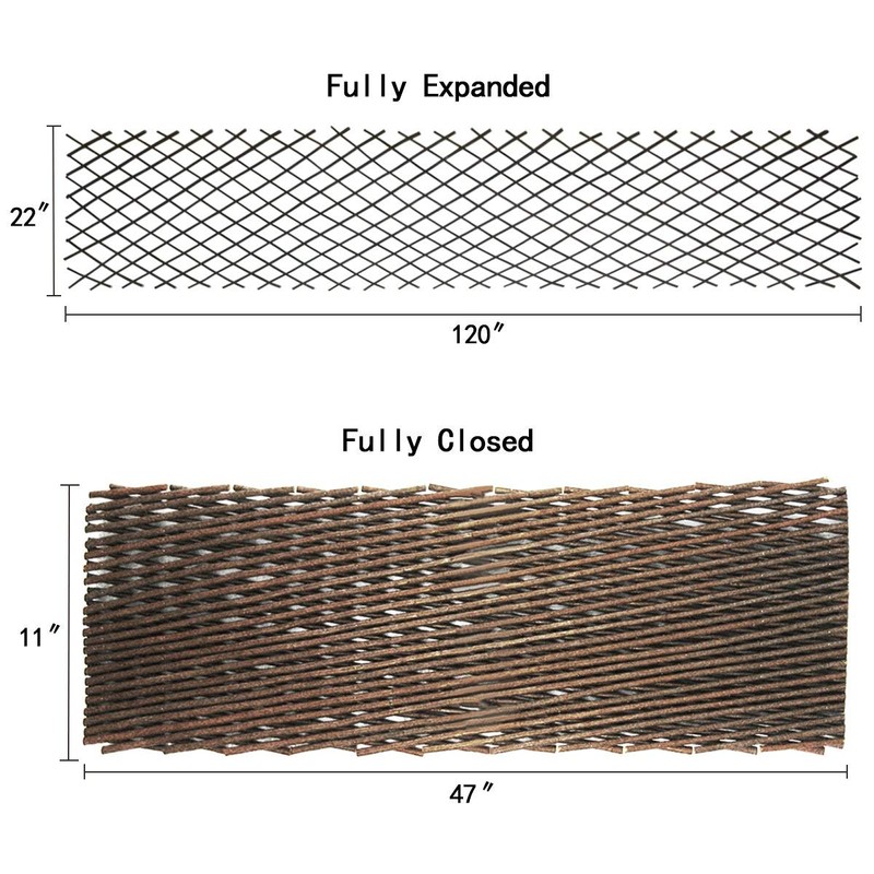 GLANT Lattice Fence Willow Expandable Plant Climbing Lattices Trellis Fence,Open