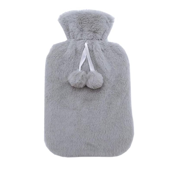 Hot Bottle with Fleece Cover 1 Litre Coarse Luxury Soft Furry Keep Warm for Children Women Men