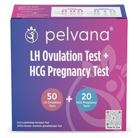 Pelvana Ovulation and Pregnancy Test Strip Combo Kit, 50 LH Ovulation Tests + 20 HCG Pregnancy Tests