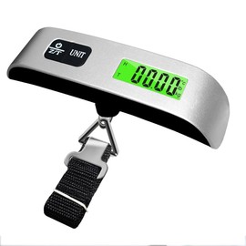 IMEX Digital Luggage Scale with LCD Display 50kg Capacity Silver
