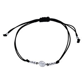 TClaudia Pulsera San Benito de Plata 925 para Mujer y Hombre - Joyería de Protección con Hilo Ajustable - Medalla Plata San Benito - Regalo Ideal para Mujer y Hombre