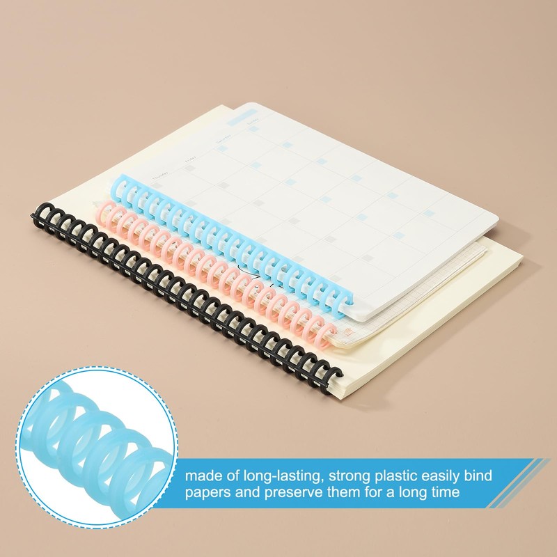 PATIKIL 12mm(1/2") Plastic Spiral Binding Coils, 25 Pcs Binding Spirals