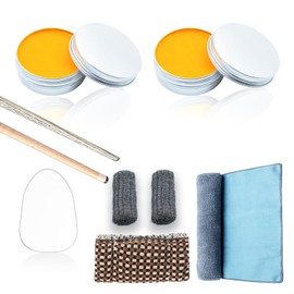 OMTRS Pool Cue Shaft Wax Set, 2 Pack Pool Cue Stick Wax Cleaner with Cleaning Cloth Cue Shaft Burnisher and Smoother for Wood Pool Stick