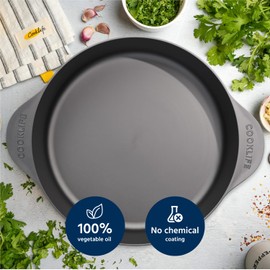 COOKLIFE 5.5 Quart Smooth Cast Iron Dutch Oven - Dishwasher & Oven Safe Pre-Seasoned Cast Iron Pot for Indoor & Outdoor Use - Dark Black