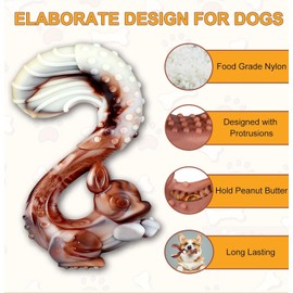 Dog Chew Toy for Aggressive Chewers, Indestructible Dog Toys, Tough Dog Chew Toys with Long Lasting Beef Flavor, Durable Toy for Medium and Large Dogs, Teeth Brushing and Boredom Brearking-Squirrel