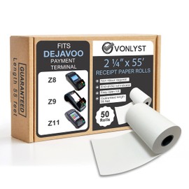 Vonlyst Credit Card Machine Paper Roll for Dejavoo P1 P3 P8 QD1 QD2 Z8 Z9 Z11 (50 rolls)