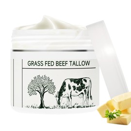 Beef Tallow for Skin, Grass Fed Beef Tallow Grass Finished Organic Tallow Face Moisturizer, Beef Tallow, Beef Tallow Balm Whipped Tallow Face Cream Moisturizer for Body Lotion Skin Care (1.7OZ)