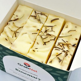 4-Pack Rosemary Soap (4x100g) | Handmade, All-Natural, Cold-Processed, Plant-Based | Infused with Rosemary Essential Oil | Refreshing Cleanse for Face & Body, Suitable for All Skin Types, For Men & Women (4 x100grams / 4 x 3.5oz)