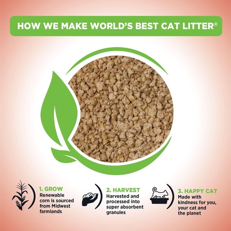 WORLD'S BEST CAT LITTER Multiple Cat Unscented, 32-Pounds - Natural
