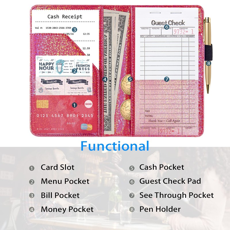 ACdream Server Books for Waitress, Guest Book Note Pad, Cute