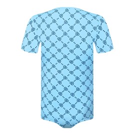 Landofgenie Mens Onesie Short Sleeve Pajamas One Piece Romper Basic Shapewear for Men Blue XS