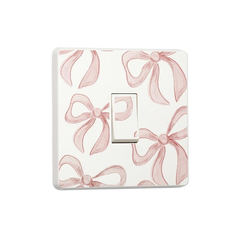 stika.co Pack of 2 Pink Bow Print Single Light Switch