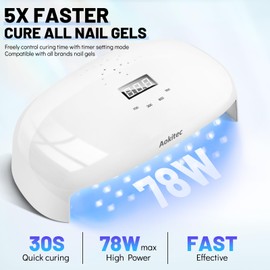 Aokitec 78W UV Lampe für Gelnägel, LED Lampe Nägel Nagellack Trocknergerät UV Lampe für alle Arten von Nail Art| 4 Zeitgeber LCD-Anzeige| Auto Sensor| Schnell Trocknend, Geschenke für Frauen