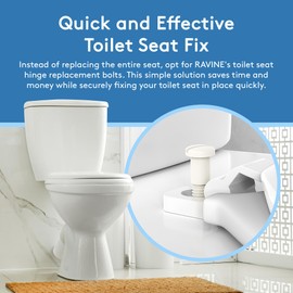 RAVINE Toilet Seat Hinge Replacement Bolts - White Plastic Toilet Seat Screws with Nuts for Top Mount Toilet Seat Hinges - 3/8" x 2-1/2" Universal Toilet Seat Bolts for Most Toilets - 2 Pack