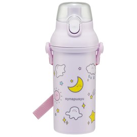 Skater (Skater) Water Bottle for Children, Direct Drink, 480ml, Plastic, One-Touch, Dishwasher Safe, Made in Japan, Sinapushu, Girl, PSB5SANAG-A