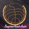 JAKAWIN Sequin Head Chain Jewelry Gold Egyptian Headpiece for Women