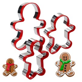 Shenghai Gingerbread Man Cookie Cutter Set of 3 Cookie Cutter Bento Caraven Rice Mold Christmas Pastry Decoration