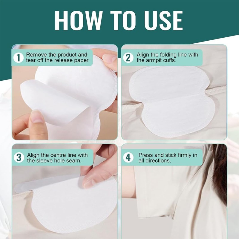 100 PCS Armpit Sweat Pads, Armpit Sweat Pad Women and