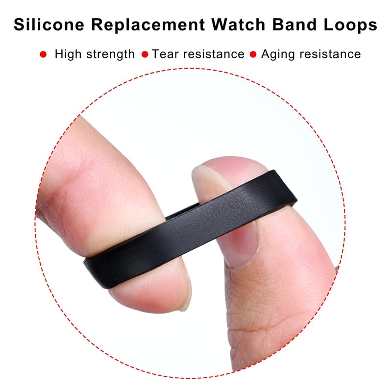 BISONSTRAP Watch Bands Keepers, 6PCS Silicone Watch Straps Replacement Loops,