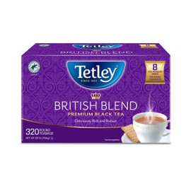 Tetley British Blend Premium Black Tea, 320 Tea Bags, Rainforest Alliance Certified