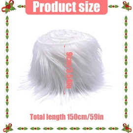 HSKRKOW Faux Fur Fabric Fluffy Fluffy Craft Shaggy Synthetic Plush Patch Sewing Fur Cuts for DIY (White, 5cm x 1.5m)