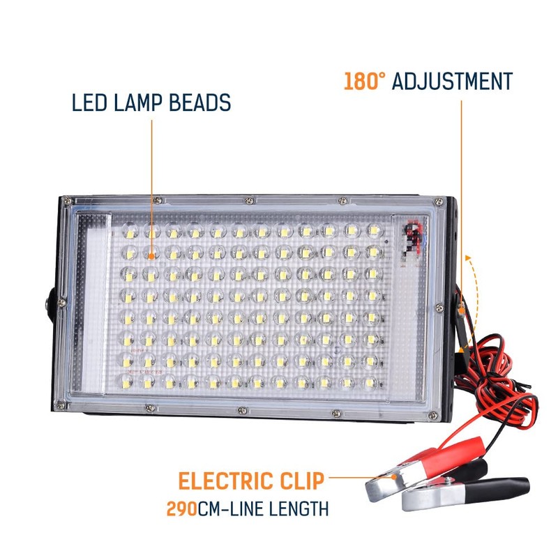 RTNLIT 2-Pack 100W LED Flood Lights Outdoor, IP65 Waterproof Emergency