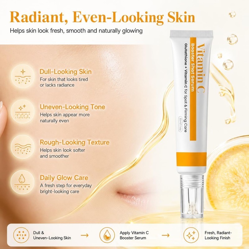 Vitamin C Booster Shot Serum for Face with Glutathione, Niacinamide