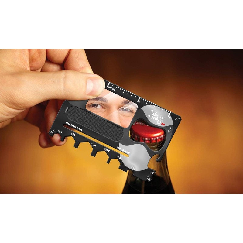 Wallet Ninja 2.0 (Advanced 20-in-1 Multitool, Now With Mirror +