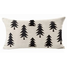 QINU KEONU Forest Tree Geometry Cotton Linen Lumbar Waist Pillow Case Cushion Cover Home Sofa Decorative (8)