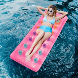 ACTOYS Air Mattress, Water Mattress for Adults, Air Mattress Pool, Inflatable Air Mattress Pool, Inflatable Swimming Bed, Air Mattress Pool Beach for Adults Children 170 x 62 cm (Pink)
