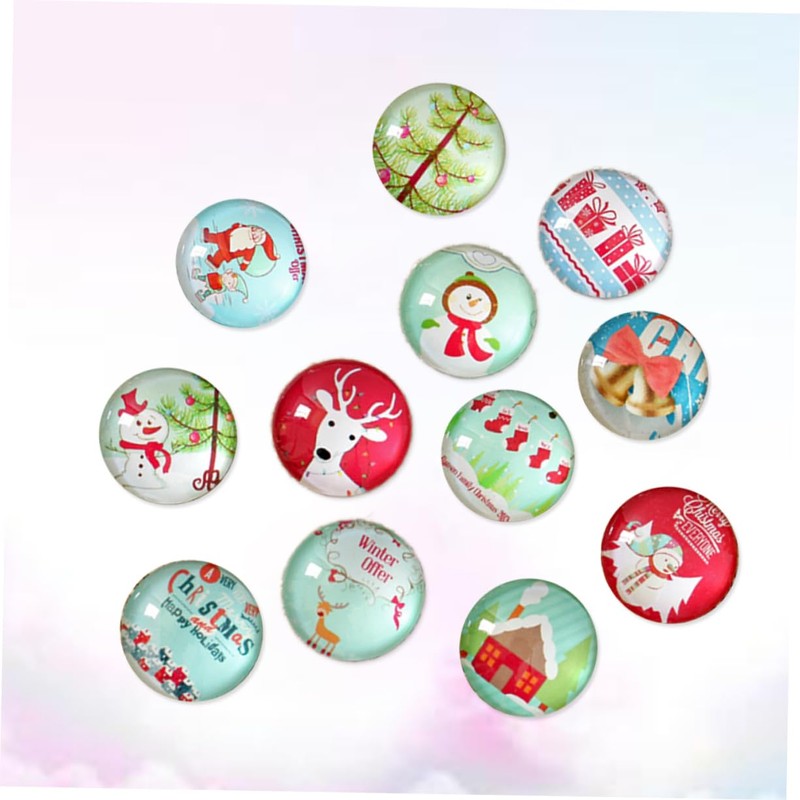 COHEALI Foil Christmas Decorations 200pcs Round Tiles Glass Gemstone for