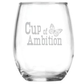 Cup of Ambition - Country Music Gift - Butterfly Glass - Ideal for Best Friend or Mother's Day - Dolly Birthday Gifts - Christmas - Valentine's Day - Couples Anniversary