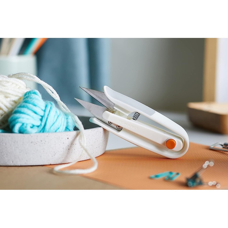 Fiskars Thread Cutting Shears, Stainless Steel, White/Orange, Standard