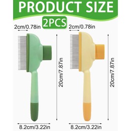 TPZORJX 2 Stück Selbstreinigender Flohkamm,Haustierkamm für Hunde und Katzen,katzen bürste,fellblitzbürste,Selbstreinigende Haustierbürste für Langhaar und Kurzhaarkatzen