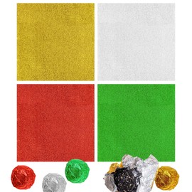 100 Pack Foil Candy Wrappers, Colored Aluminum Foil Paper Wrappers for Caramels, Chocolate, Homemade Candy Packaging Decoration (Green, 4x4 Inches)