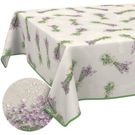 Fabric Tablecloth Washable Table Linen Tablecloth Cotton Polyester Lavender Beige Round 140 cm Indoor / Outdoor Tablecloth